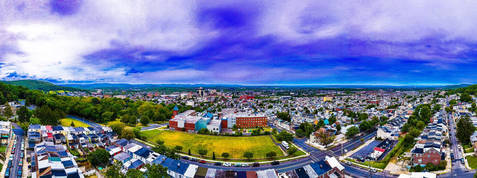 Aerial view of a neighborhood in Sinking Spring, PA