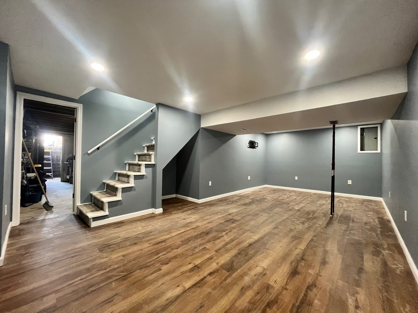 Interior remodel with hardwood floor and staircase in Sinking Spring, PA