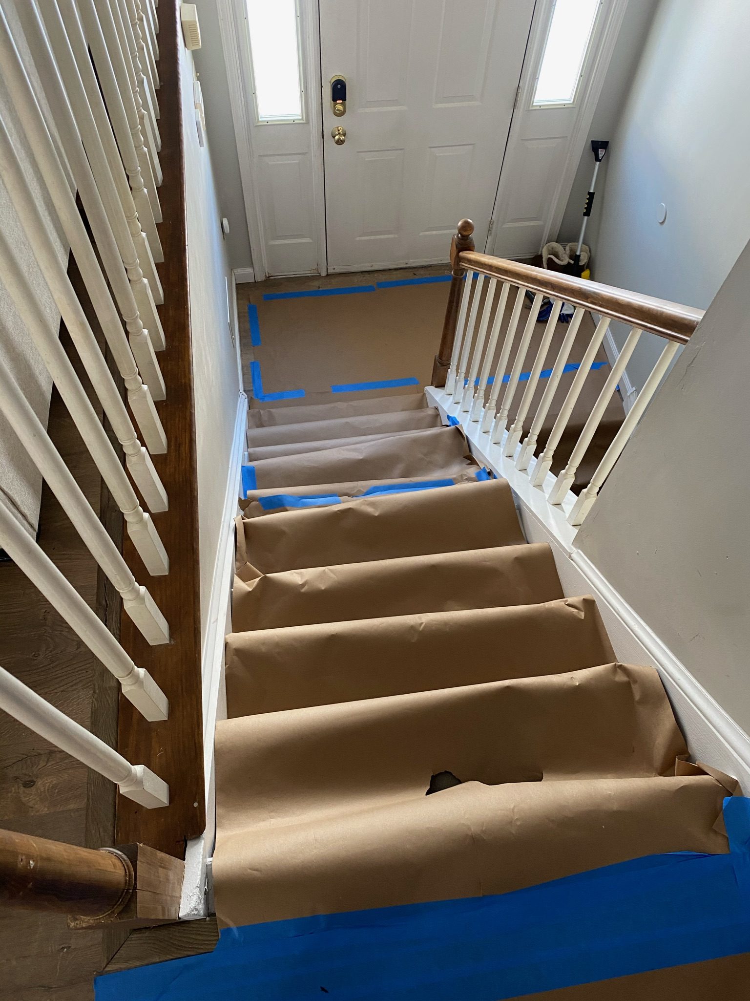 Interior stairwell construction remodel in Hamburg, PA