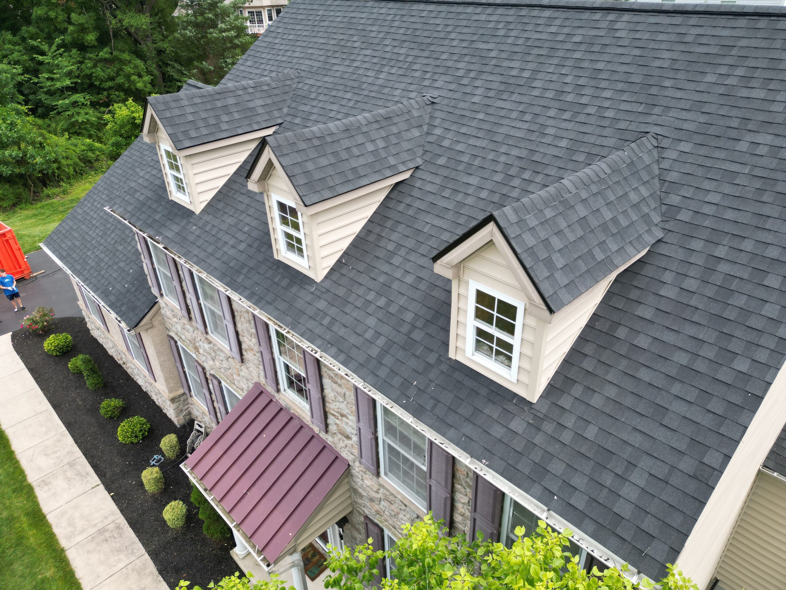 Top of home with new shingled roof